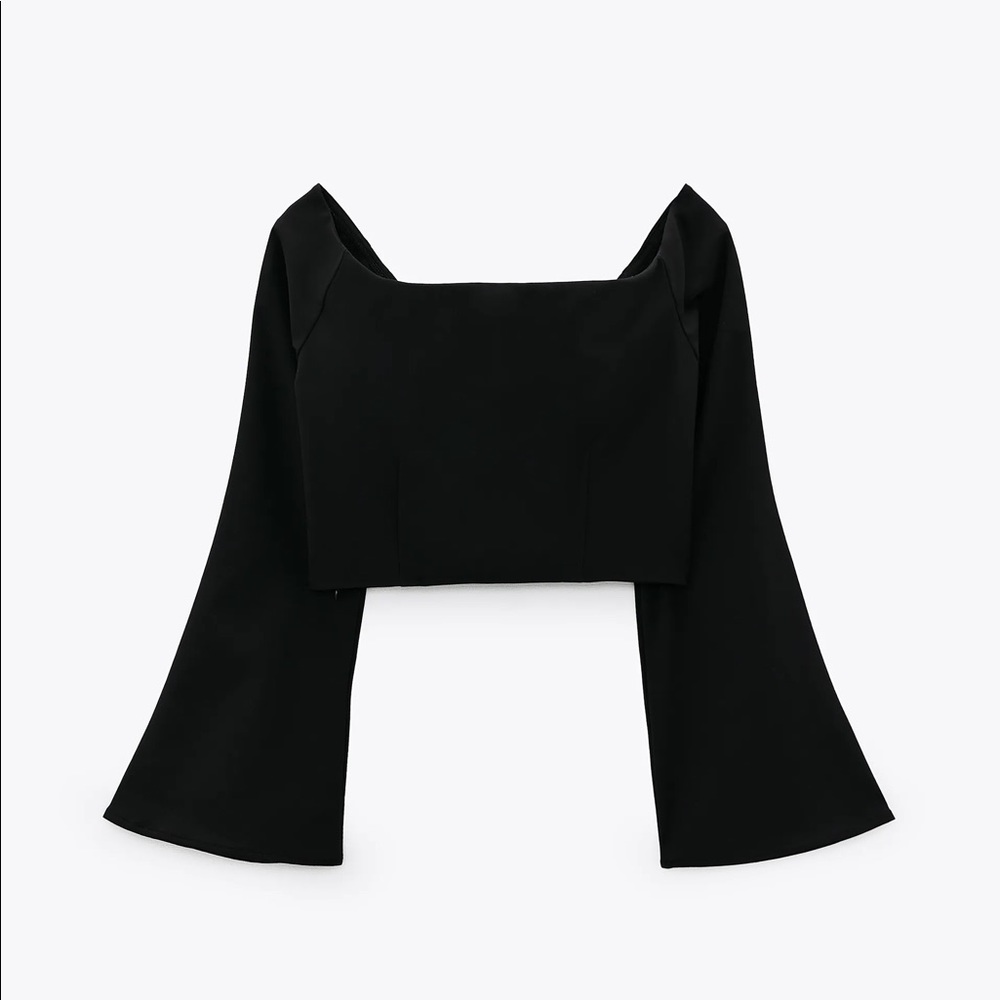NWT Zara Black Crop Top